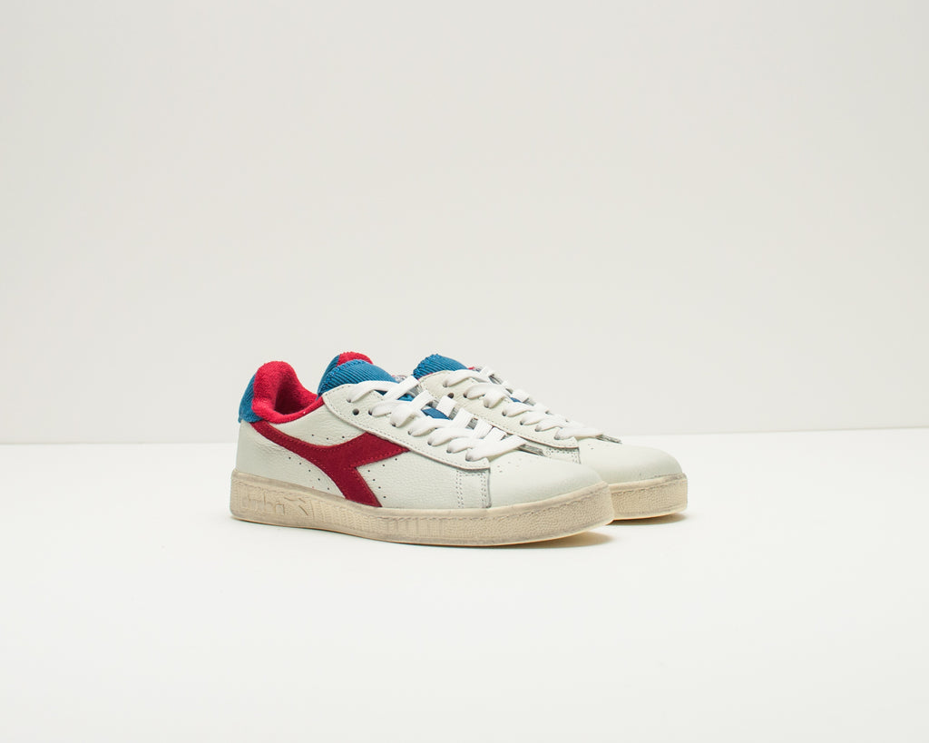 DIADORA HERITAGE SNEAKERS GAME L LOW USED WHITE DARK RED 174764 C0680