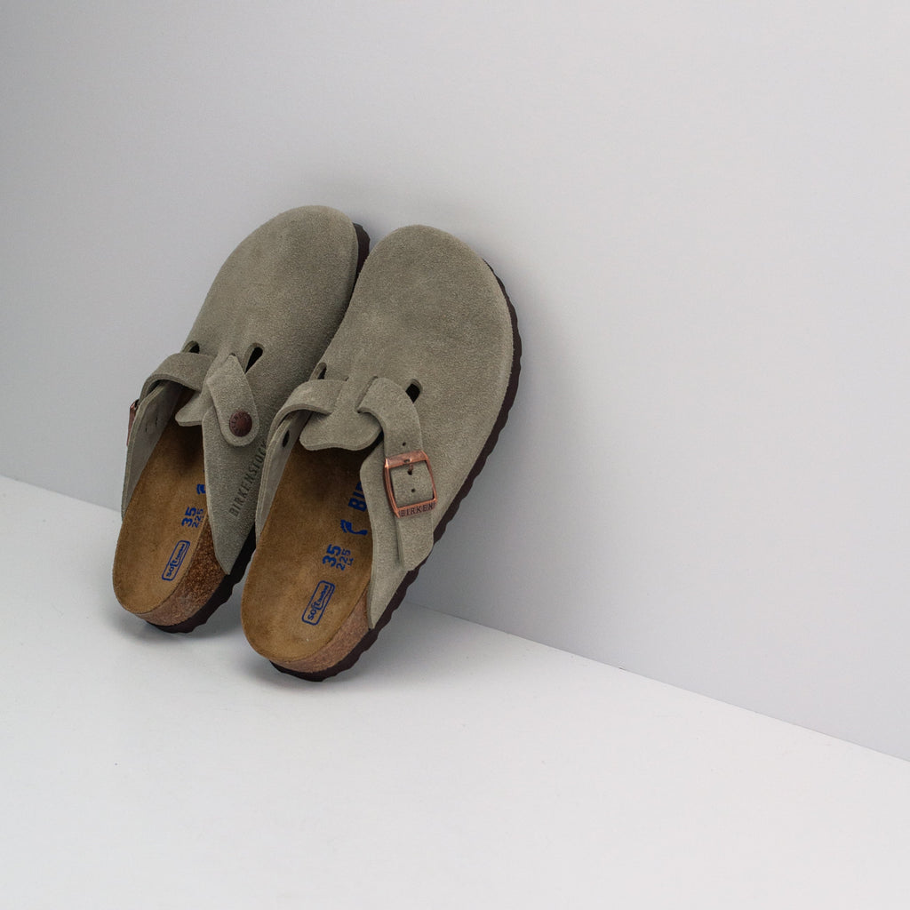Birkenstock Boston Taupe Suede para mujer – Moksin