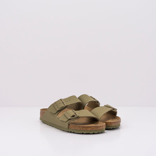 SANDALIA - BIRKENSTOCK - ARIZONA RIVET LOGO VEGAN CANVAS FADED KHAKI 1024065