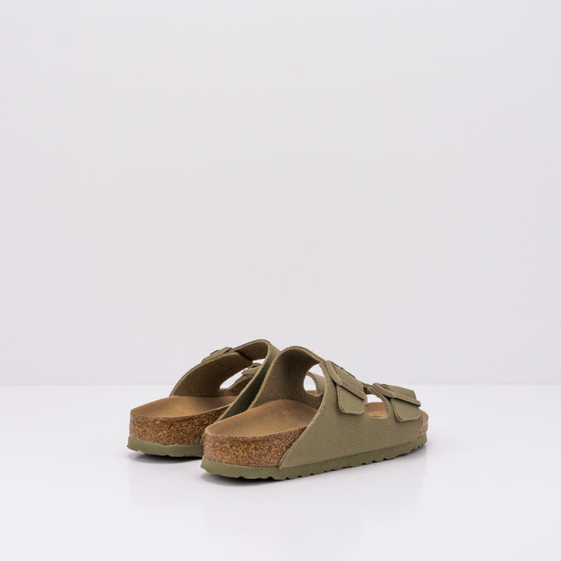 BIRKENSTOCK - SANDAL - ARIZONA RIVET LOGO VEGAN CANVAS FADED KHAKI 1024065