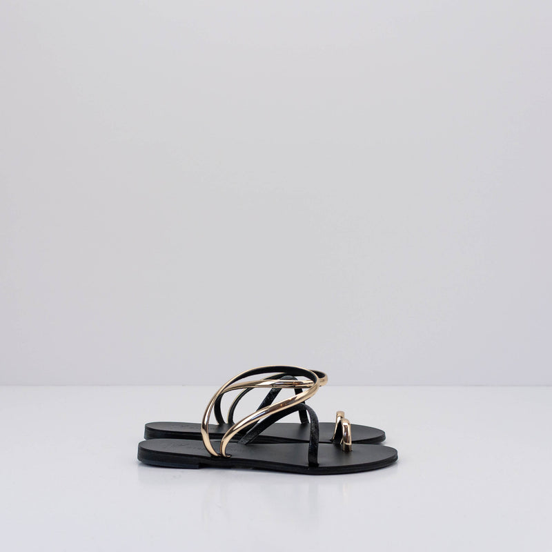 NICOLAS LAINAS - SANDAL - GOLD BLACK SNAKE