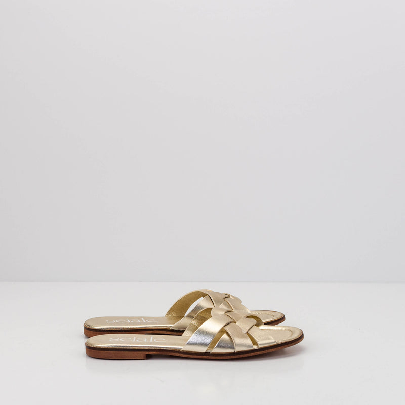 SEIALE - FLAT  SANDALS - COMEZO GOLD