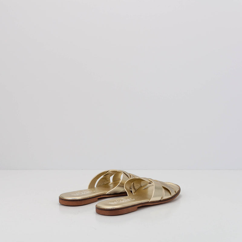 SEIALE - FLAT  SANDALS - COMEZO GOLD