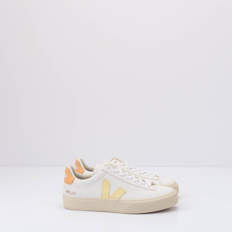 ZAPATILLA - VEJA - CAMPO CHROMEFREE LEATHER EXTRA WHITE SUN PEACH CP053140