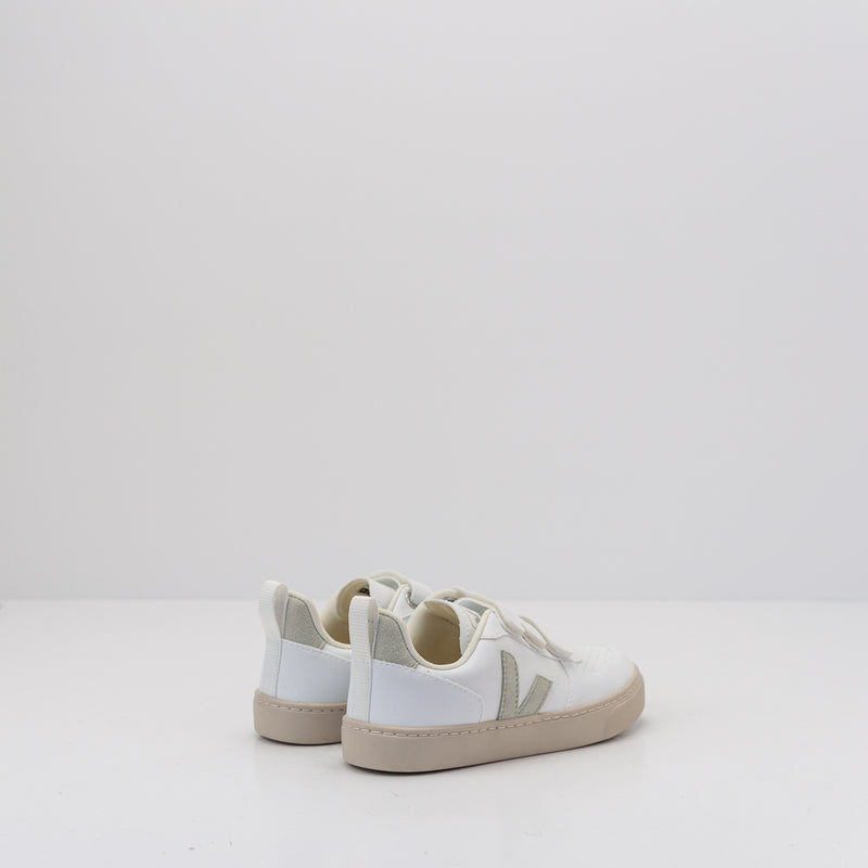 VEJA BOY'S AND GIRL'S SLIPPER SMALL V-10 VELCRO CWL WHITE NATURAL 28-35