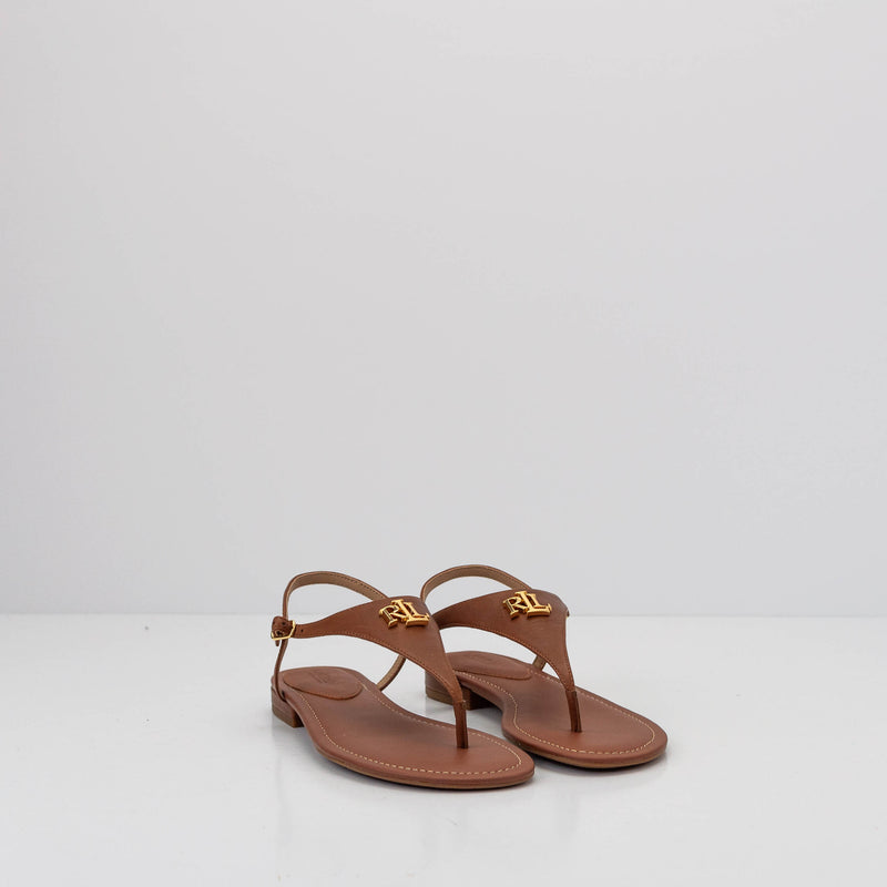 POLO RALPH LAUREN FLAT SANDALS ELLINGTON TAN MOKSIN Moksin