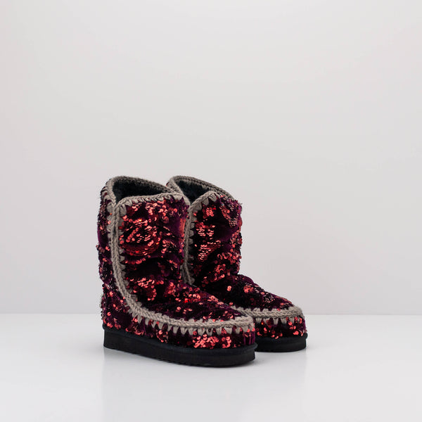 MOU - BOOTS - ESKIMO 24 BIG LOGO STUDS IRIDISCENT SEQUINS PURPLE