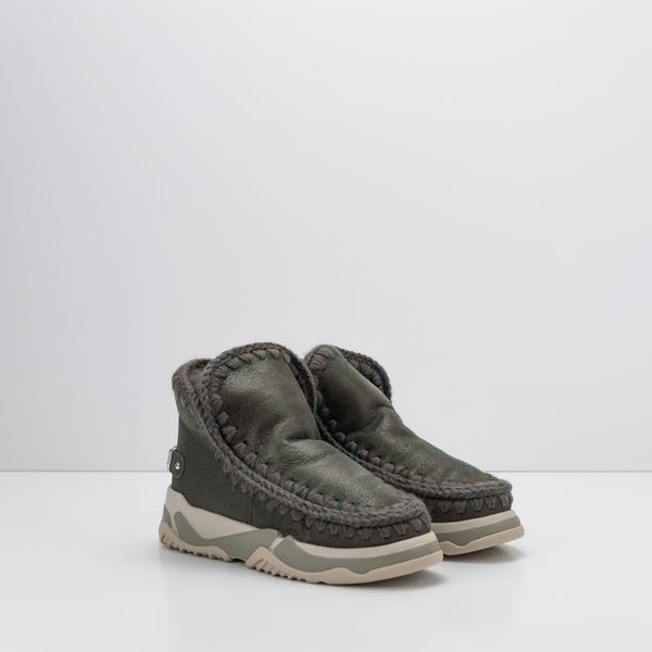 BOTA - MOU - ESKIMO TRAINER LOGO RHINESTONE DUST METALLIC BLACK OLIVE
