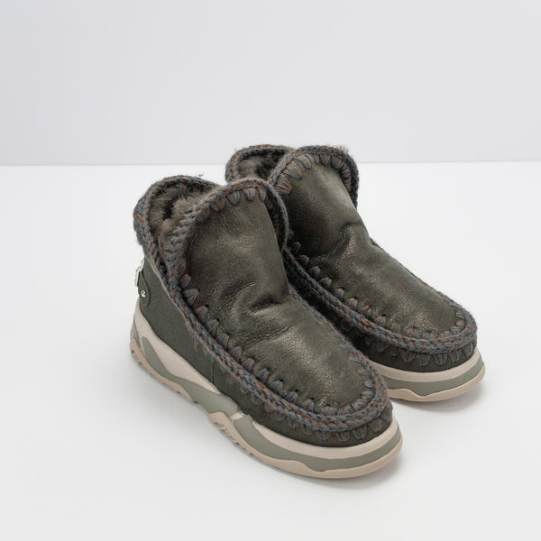 BOTA - MOU - ESKIMO TRAINER LOGO RHINESTONE DUST METALLIC BLACK OLIVE
