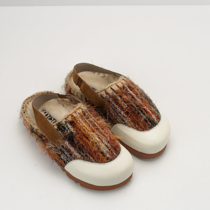 MOU - CLOG - WINTER BIO WOOL BACK STRAP HONEY/MIX YARN TAUPE