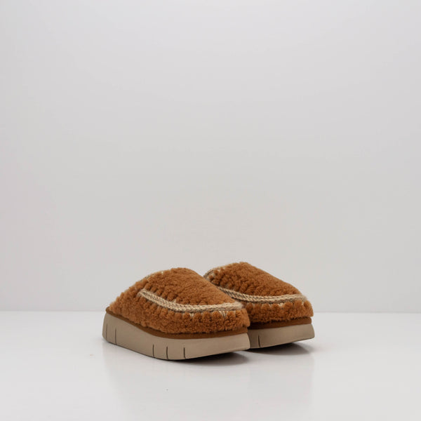 MOU - CLOG - BOUNCE CLOG CURLY SHEEPSKIN COGNAC