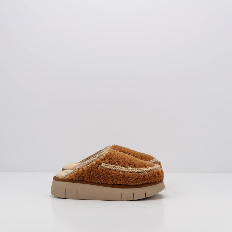 MOU - CLOG - BOUNCE CLOG CURLY SHEEPSKIN COGNAC