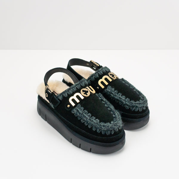 ZOCO - MOU - BOUNCE CLOG BACK STRAP LETTER LOGO BLACK