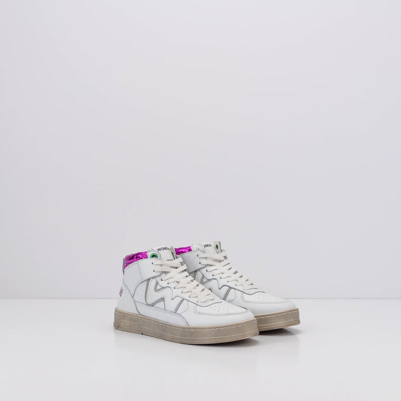 WOMSH - SNEAKERS - HARLEM WOMAN LEATHER WHITE FUXIA