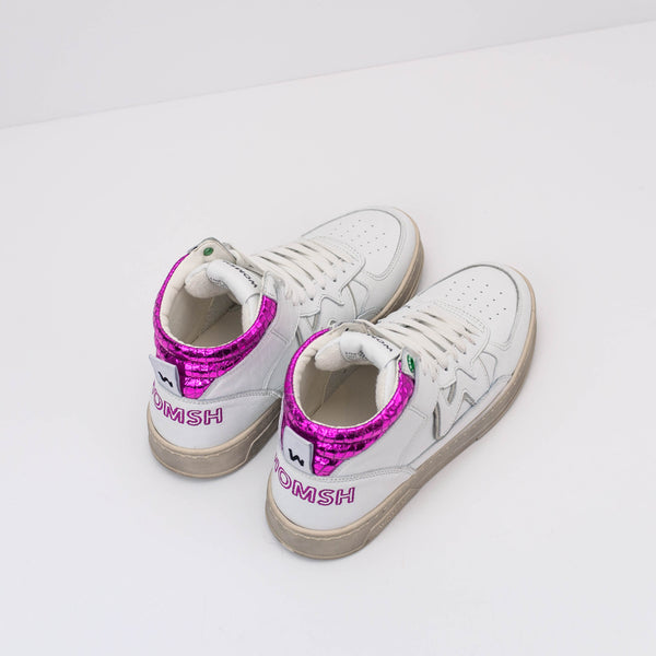 WOMSH - SNEAKERS - HARLEM WOMAN LEATHER WHITE FUXIA