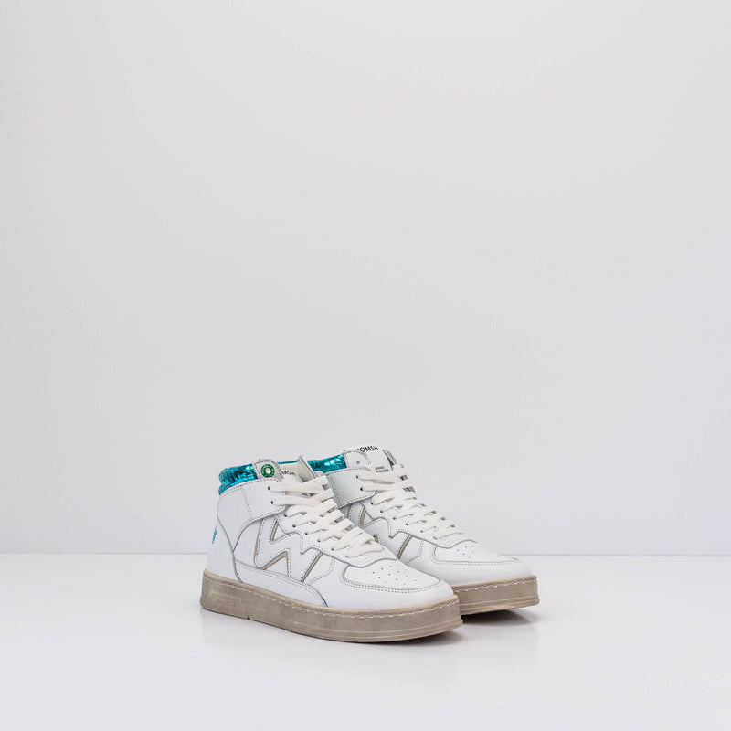 WOMSH - SNEAKERS - HARLEM WOMAN LEATHER WHITE TURQUOIS
