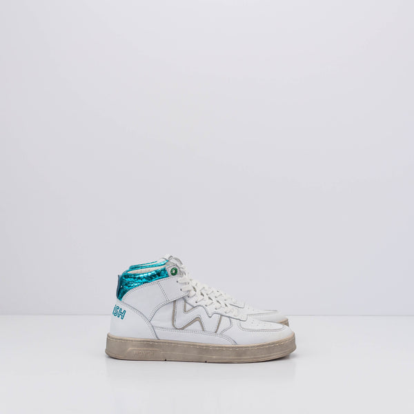 WOMSH - SNEAKERS - HARLEM WOMAN LEATHER WHITE TURQUOIS