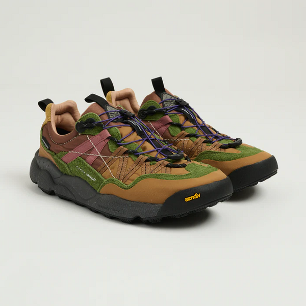 ZAPATILLA - FLOWER MOUNTAIN - IWANO MAN SUEDE NYLON TAUPE KAKY RUST