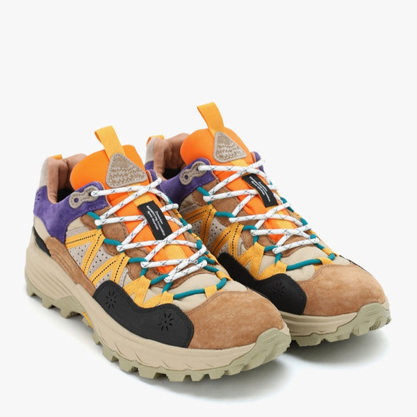ZAPATILLA - FLOWER MOUNTAIN - IWANO UNI SUEDE NYLON BROWN ORANGE AZURE