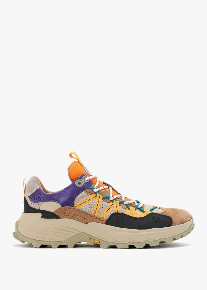 ZAPATILLA - FLOWER MOUNTAIN - IWANO UNI SUEDE NYLON BROWN ORANGE AZURE