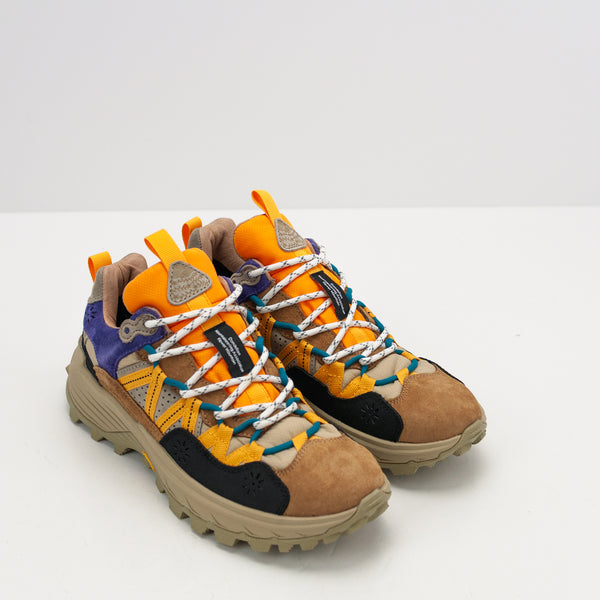 FLOWER MOUNTAIN - SNEAKER - IWANO UNI SUEDE NYLON BROWN ORANGE AZURE