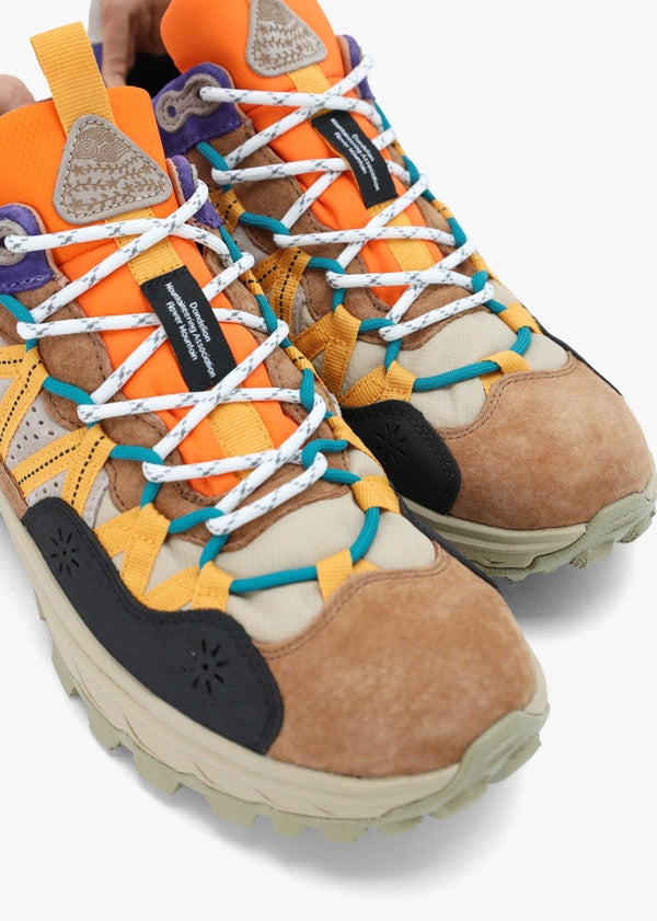 ZAPATILLA - FLOWER MOUNTAIN - IWANO UNI SUEDE NYLON BROWN ORANGE AZURE