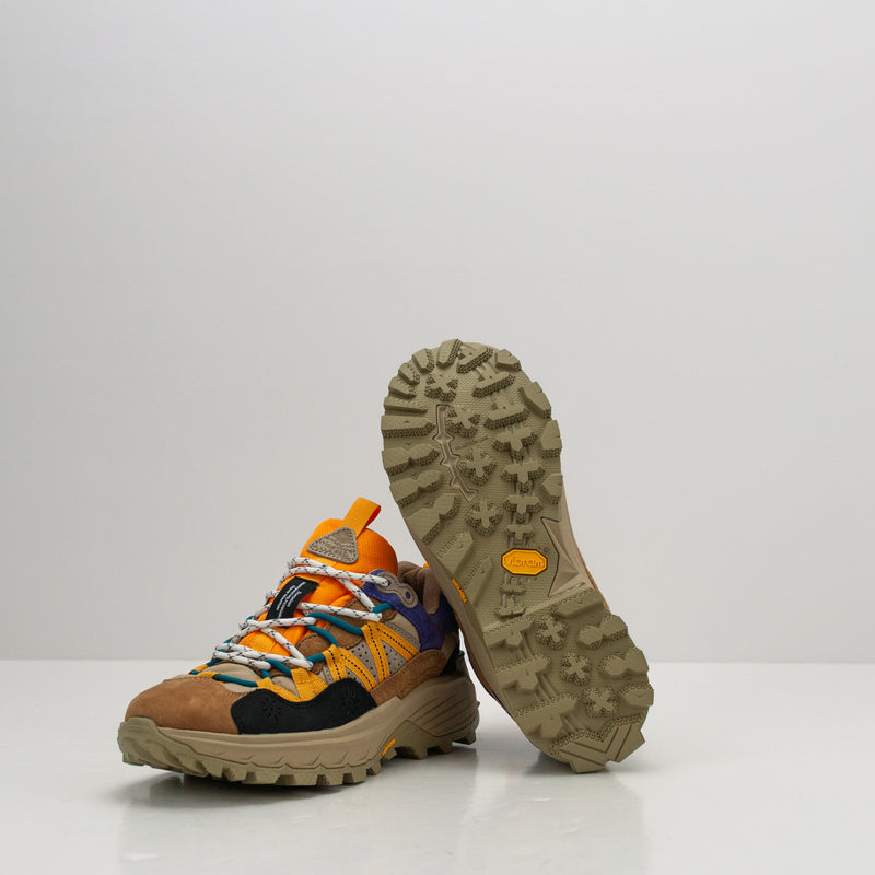 FLOWER MOUNTAIN - SNEAKER - IWANO UNI SUEDE NYLON BROWN ORANGE AZURE