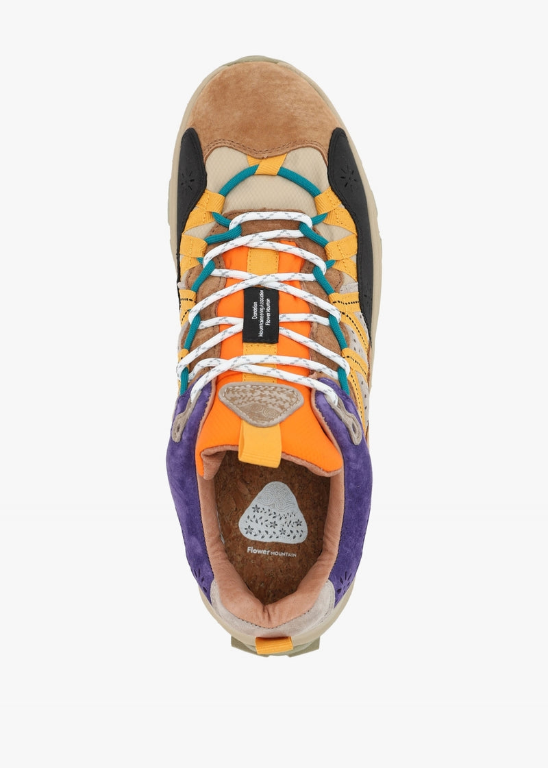 ZAPATILLA - FLOWER MOUNTAIN - IWANO UNI SUEDE NYLON BROWN ORANGE AZURE