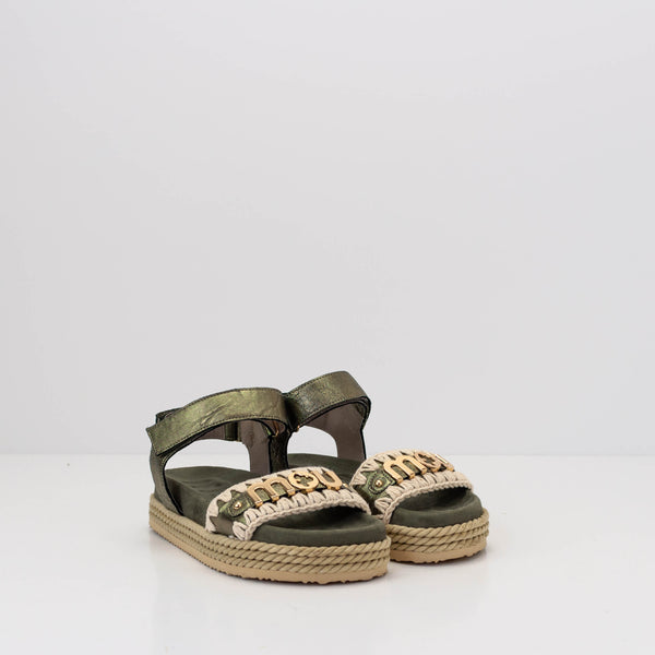 MOU - SANDALS - ROPE SANDAL WITH BACK STRAP ANTIQUE GOLD