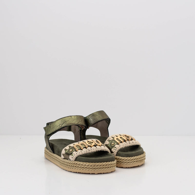 SANDALIA - MOU - ROPE SANDAL WITH BACK STRAP ANTIQUE GOLD