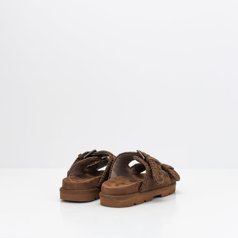 SANDALIA - MOU - LOW BIO SANDAL MONOCHROME NUT BROWN LEATHER