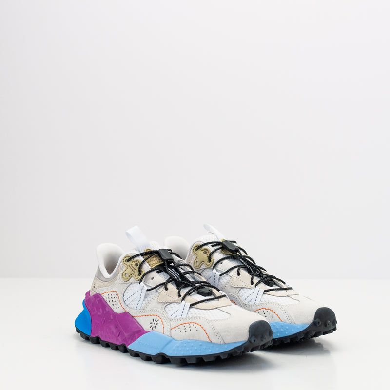 FLOWER MOUNTAIN - SNEAKER - TIGER HILL UNI SUEDE MESH PONY HAIR WHITE LIME
