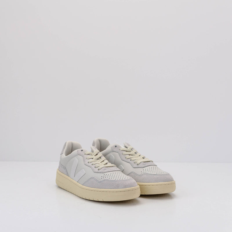 VEJA - SNEAKER - V-90 LEATHER GRAVEL WHITE HOMBRE