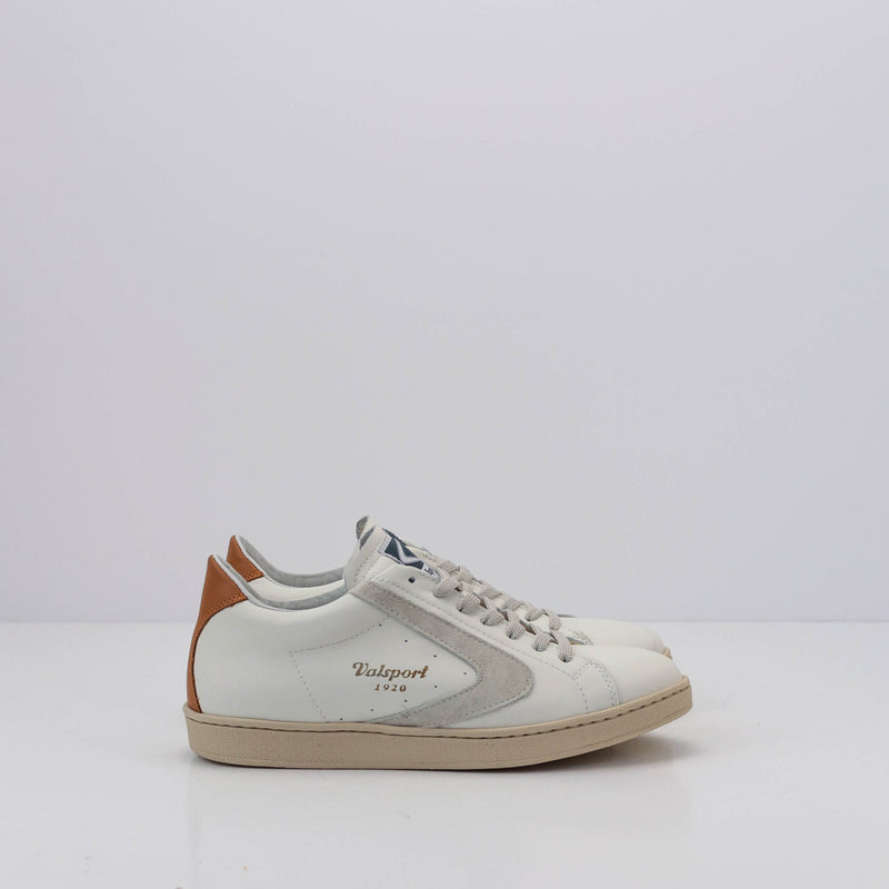 ZAPATILLA - VALSPORT - TOURNAMENT MIX NAPPA SUEDE BIANCO PANNA COGNAC VT2451M