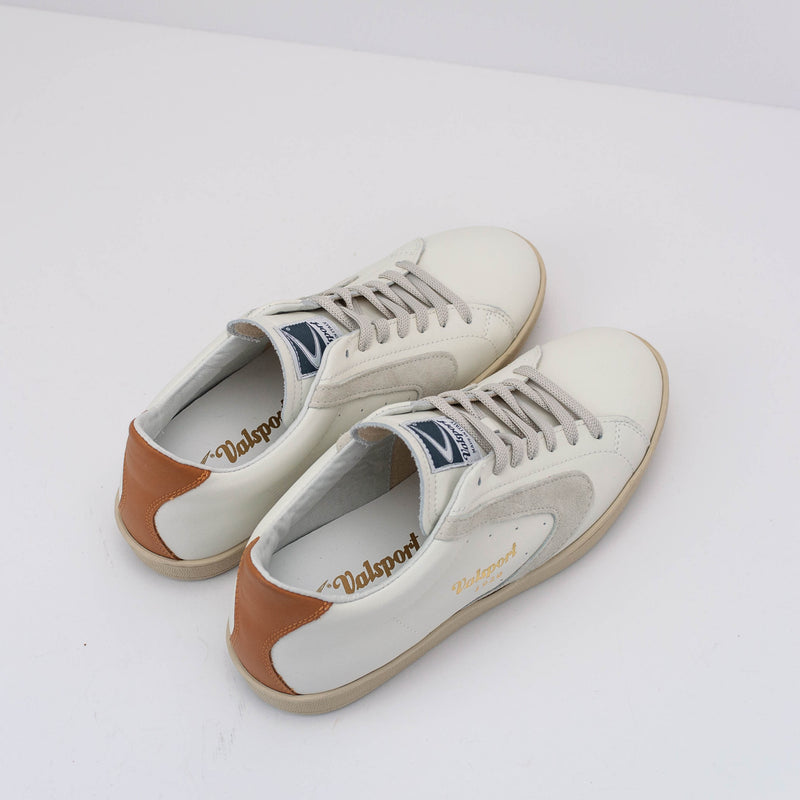 VALSPORT - SNEAKER -  TOURNAMENT MIX NAPPA SUEDE BIANCO PANNA COGNAC VT2451M