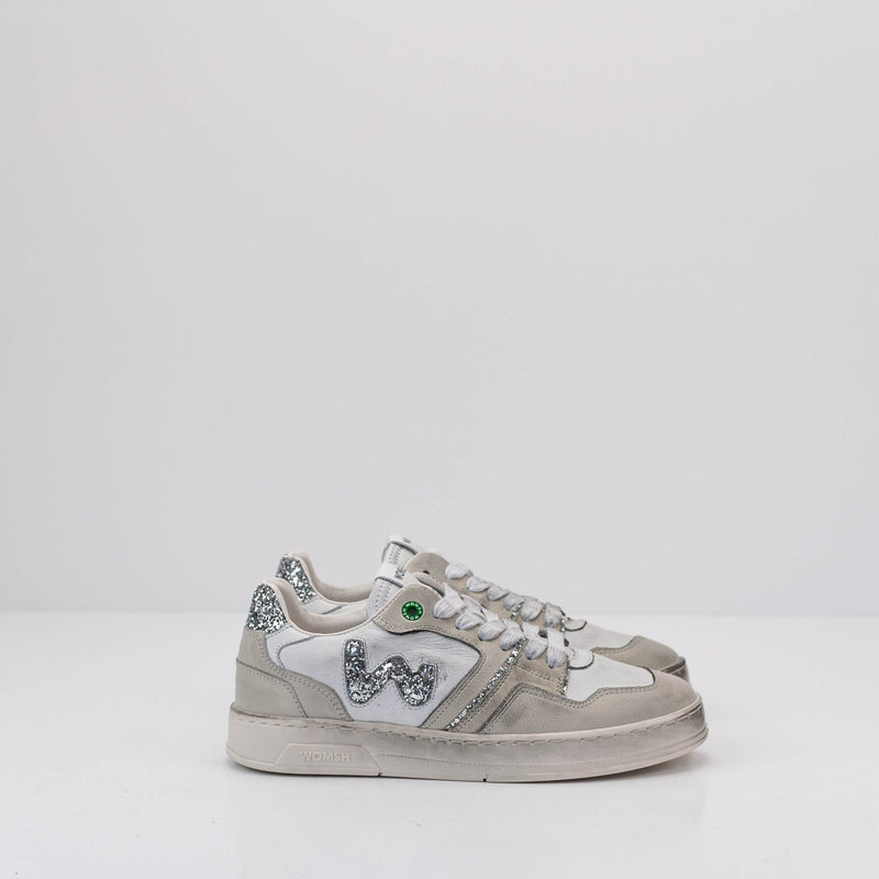 WOMSH - SNEAKER - CIRCLE GLITTER PLATA