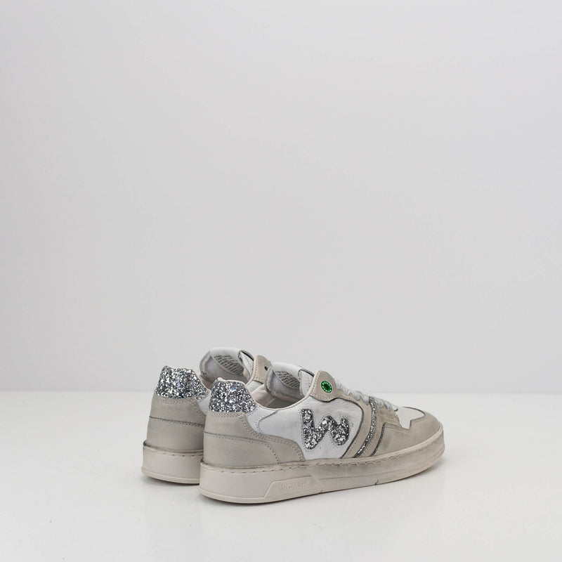 WOMSH - SNEAKER - CIRCLE GLITTER PLATA