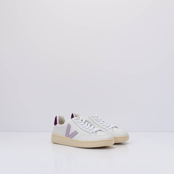 VEJA - SNEAKERS - V-12 LEATHER EXTRA WHITE PARME MAGENTA XD0203301A