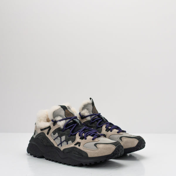 FLOWER MOUNTAIN - SNEAKER - YAMABUSHI UNI SUEDE NYLON SHEARLING INSOLE DARK GREY LIGHT GREY
