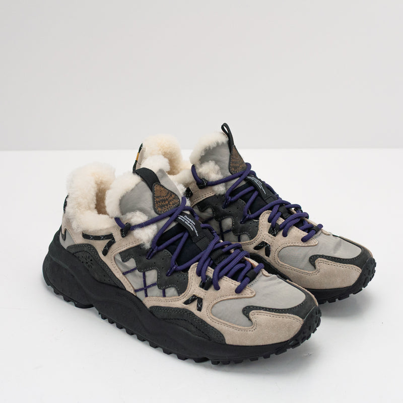 FLOWER MOUNTAIN - SNEAKER - YAMABUSHI UNI SUEDE NYLON SHEARLING INSOLE DARK GREY LIGHT GREY