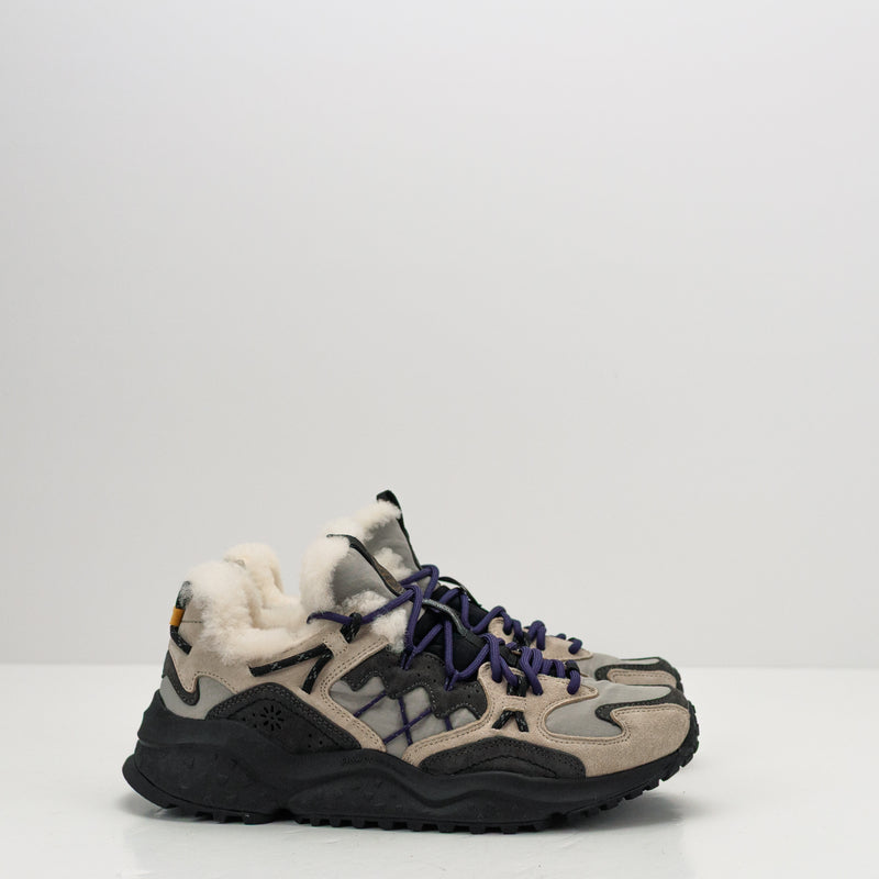 FLOWER MOUNTAIN - SNEAKER - YAMABUSHI UNI SUEDE NYLON SHEARLING INSOLE DARK GREY LIGHT GREY