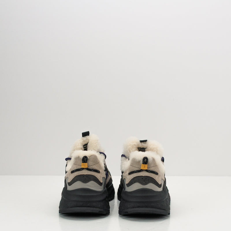 FLOWER MOUNTAIN - SNEAKER - YAMABUSHI UNI SUEDE NYLON SHEARLING INSOLE DARK GREY LIGHT GREY