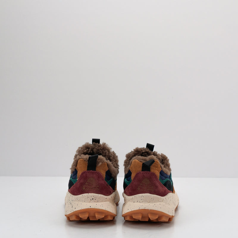 FLOWER MOUNTAIN - SNEAKER - YAMANO 3 MAN SUEDE/NYLON/SHEARLING INSOLE DEEP MUD-LIGHT BROWN-NAVY