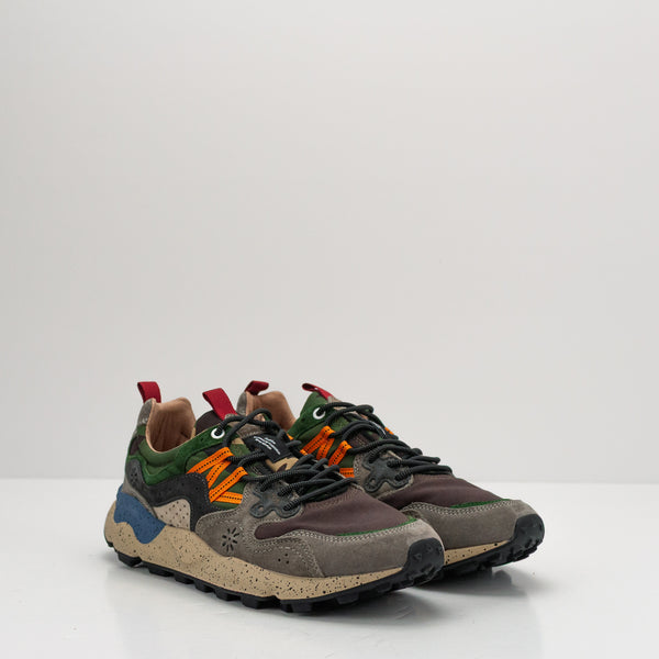 FLOWER MOUNTAIN - SNEAKER - YAMANO 3 MAN SUEDE NYLON CAMO DARK GREY ANTHRACITE BLACK