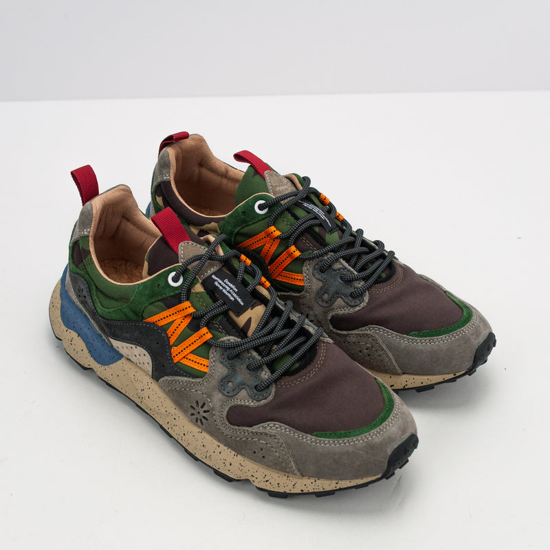 FLOWER MOUNTAIN - SNEAKER - YAMANO 3 MAN SUEDE NYLON CAMO DARK GREY ANTHRACITE BLACK
