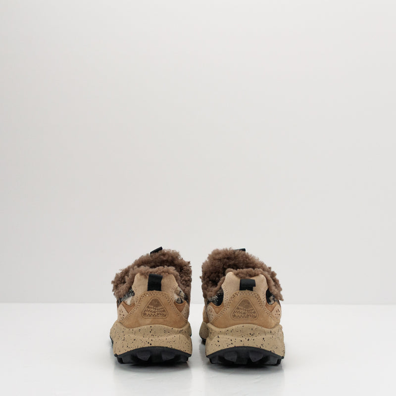 FLOWER MOUNTAIN - SNEAKER - YAMANO 3 WOMAN SUEDE WOOLEN KNIT MUD LIGHT BROWN BLACK