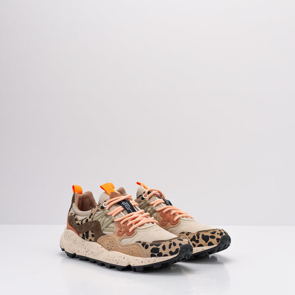 FLOWER MOUNTAIN - SNEAKER - YAMANO 3 UNI SUEDE PRINT NYLON BEIGE MILK LIGHT BROWN