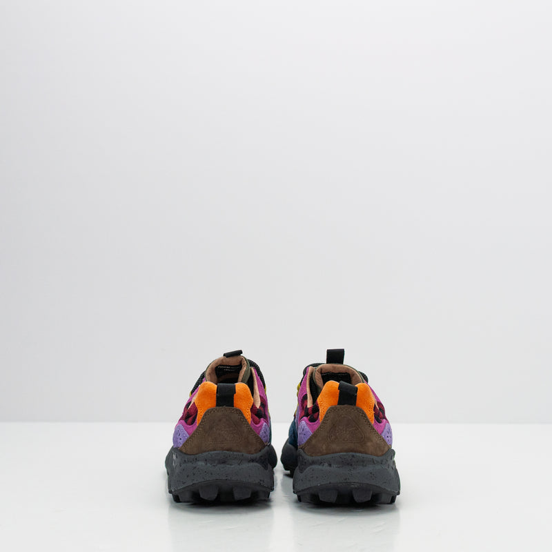 ZAPATILLA - FLOWER MOUNTAIN - YAMANO 3 WOMAN SUEDE NYLON KNITTED ANTHRACITE DARK GREEN VIOLET