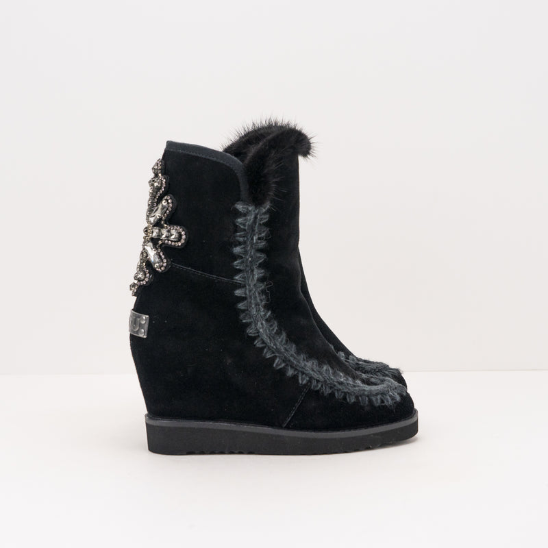 BOTA - MOU - FRENCH TOE WEDGE BACK PATCH CROSS BLACK