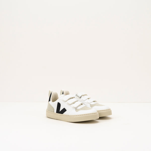 ZAPATILLA DE NIÑO Y NIÑA - VEJA - SMALL V-10 VELCRO CWL WHITE BLACK 28-35